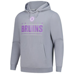 Boston Bruins Levelwear Hockey Fights Cancer Pulsar Off Season Tri-Blend Pullover Hoodie - Gray - NHL