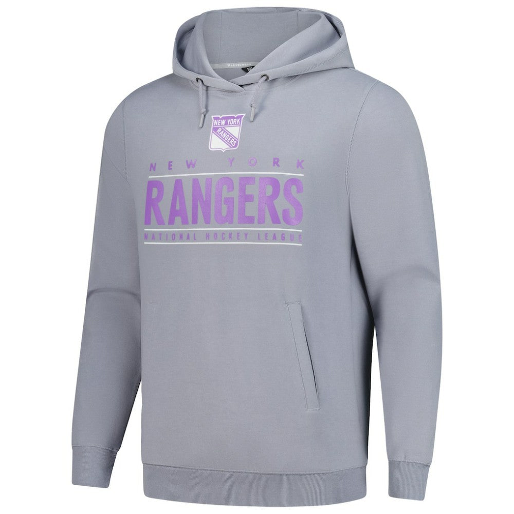 New York Rangers Levelwear Hockey Fights Cancer Pulsar Off Season Tri-Blend Pullover Hoodie - Gray - NHL
