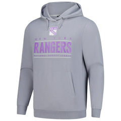New York Rangers Levelwear Hockey Fights Cancer Pulsar Off Season Tri-Blend Pullover Hoodie - Gray - NHL