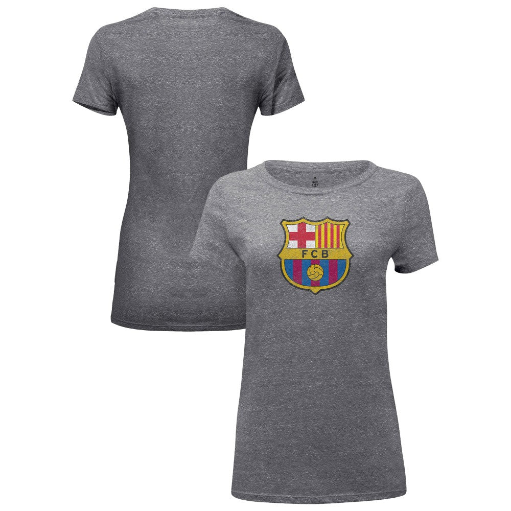 Barcelona 1863FC Women's Color Badge Tri-Blend T-Shirt Heather Gray - FIFA World CUP