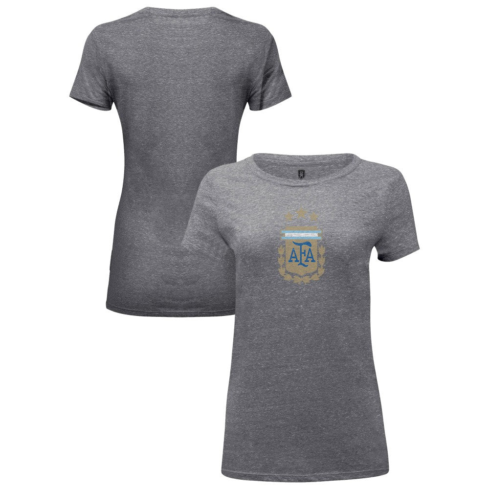 Argentina National Team 1863FC Women's Color Badge Tri-Blend T-Shirt Heather Gray - FIFA World CUP