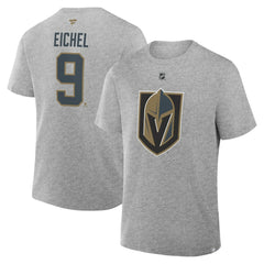 Jack Eichel Vegas Golden Knights Fanatics Authentic Stack Name & Number T-Shirt - Heather Gray - NHL