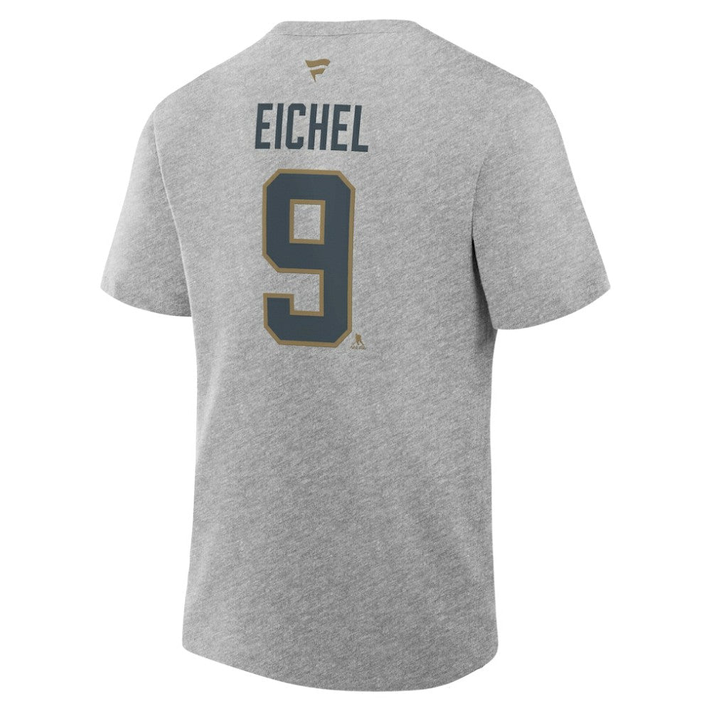 Jack Eichel Vegas Golden Knights Fanatics Authentic Stack Name & Number T-Shirt - Heather Gray - NHL