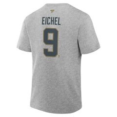 Jack Eichel Vegas Golden Knights Fanatics Authentic Stack Name & Number T-Shirt - Heather Gray - NHL