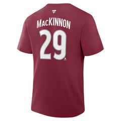 Nathan MacKinnon Colorado Avalanche Fanatics Authentic Stack Name & Number T-Shirt - Burgundy - NHL