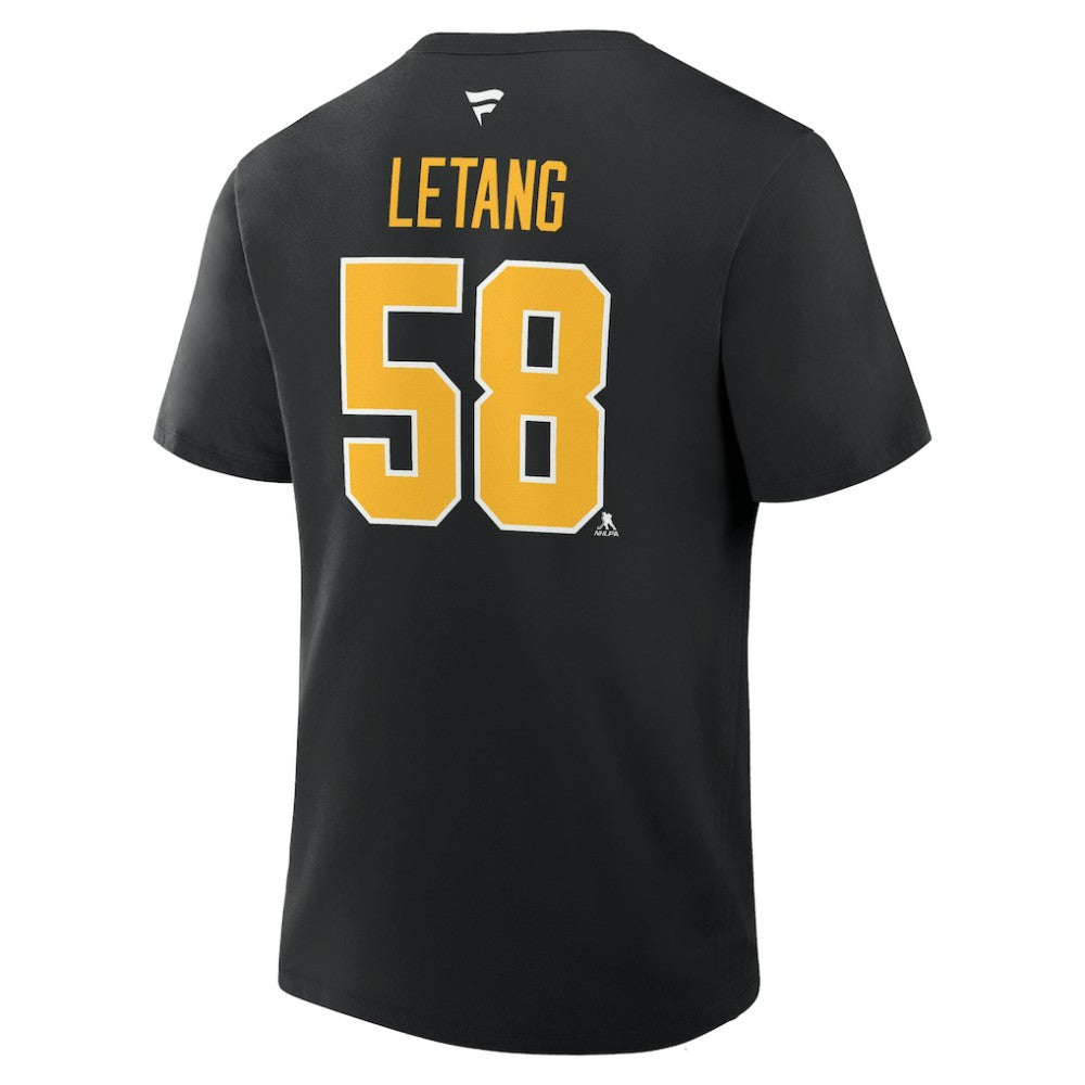 Kris Letang Pittsburgh Penguins Fanatics Authentic Stack Name & Number T-Shirt - Black - NHL