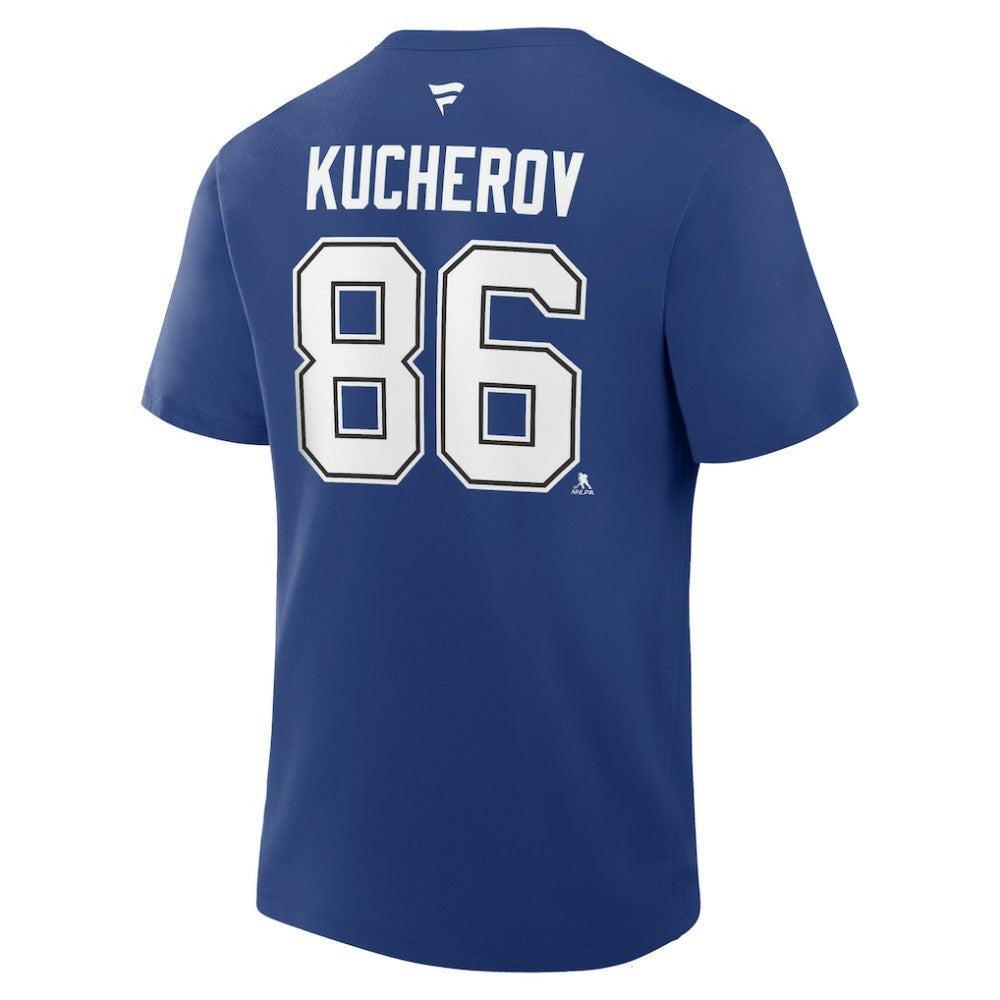 Nikita Kucherov Tampa Bay Lightning Fanatics Authentic Stack Name & Number T-Shirt - Blue - NHL