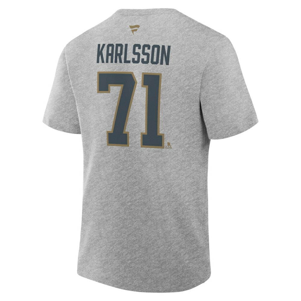 William Karlsson Vegas Golden Knights Fanatics Authentic Stack Name & Number T-Shirt - Heather Gray - NHL