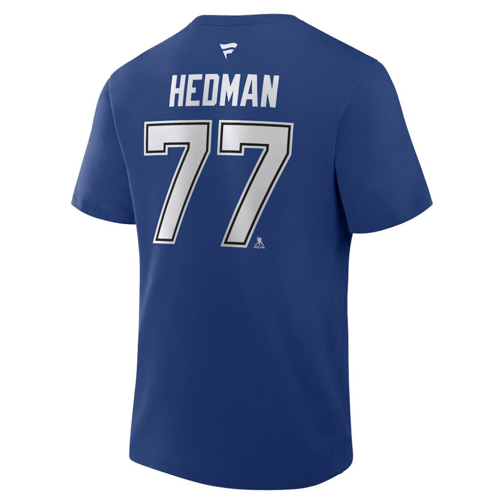 Victor Hedman Tampa Bay Lightning Fanatics Authentic Stack Name & Number T-Shirt - Blue - NHL