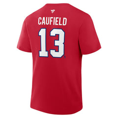 Cole Caufield Montreal Canadiens Fanatics Authentic Stack Name & Number T-Shirt - Red - NHL