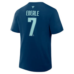Jordan Eberle Seattle Kraken Fanatics Authentic Stack Name & Number T-Shirt - Navy - NHL