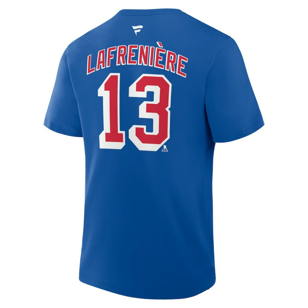 Alexis Lafreniere New York Rangers Fanatics Authentic Stack Name & Number T-Shirt - Blue - NHL