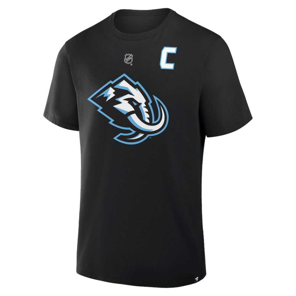 Clayton Keller Utah Mammoth Fanatics Authentic Stack Name & Number T-Shirt - Black - NHL