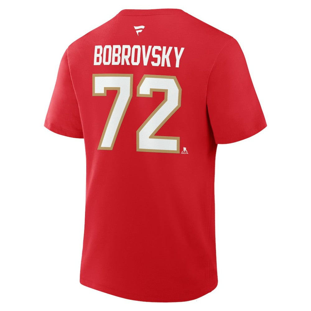 Sergei Bobrovsky Florida Panthers Fanatics Authentic Stack Name & Number T-Shirt - Red - NHL