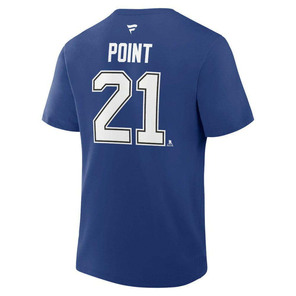 Brayden Point Tampa Bay Lightning Fanatics Authentic Stack Name & Number T-Shirt - Blue - NHL