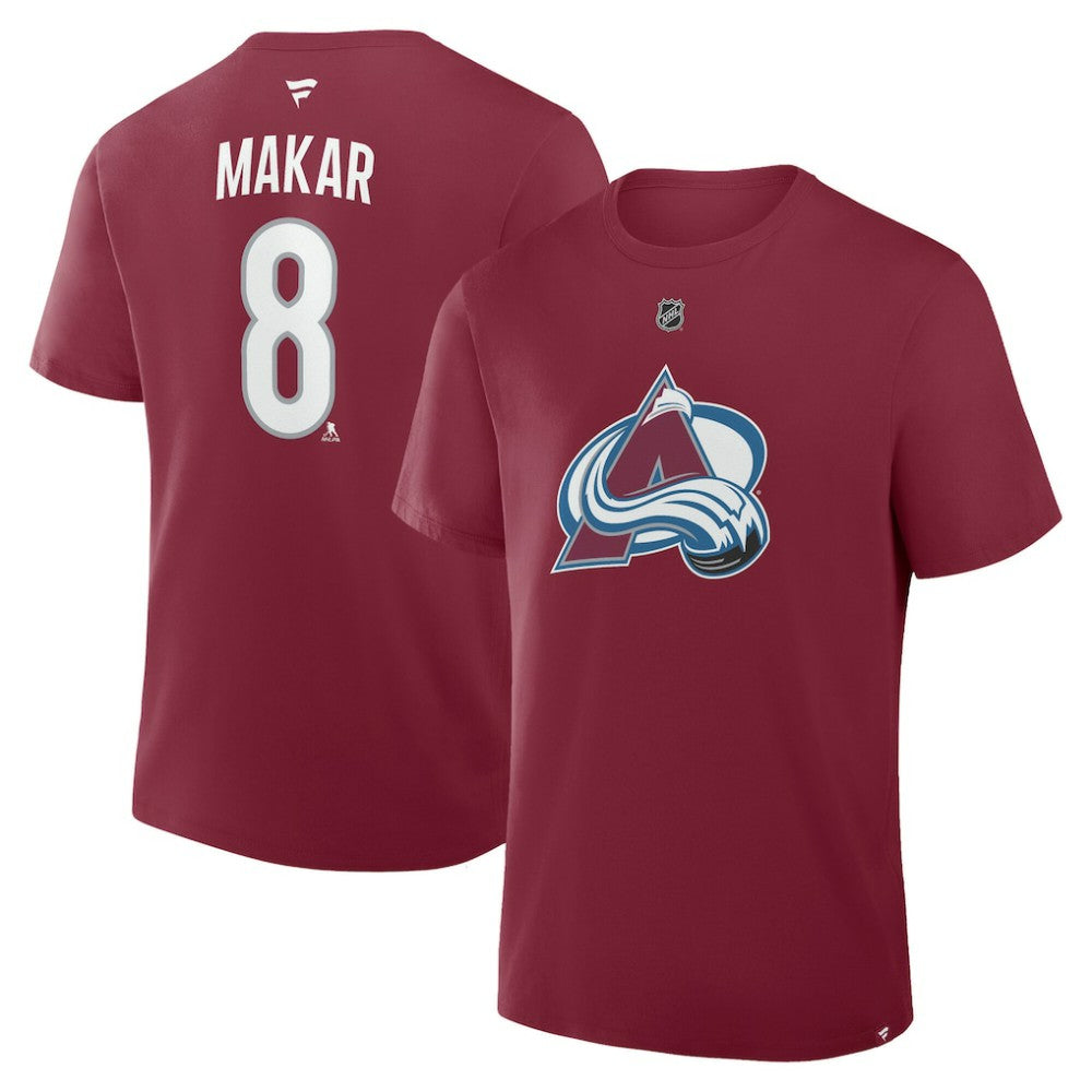 Cale Makar Colorado Avalanche Fanatics Authentic Stack Name & Number T-Shirt - Burgundy - NHL
