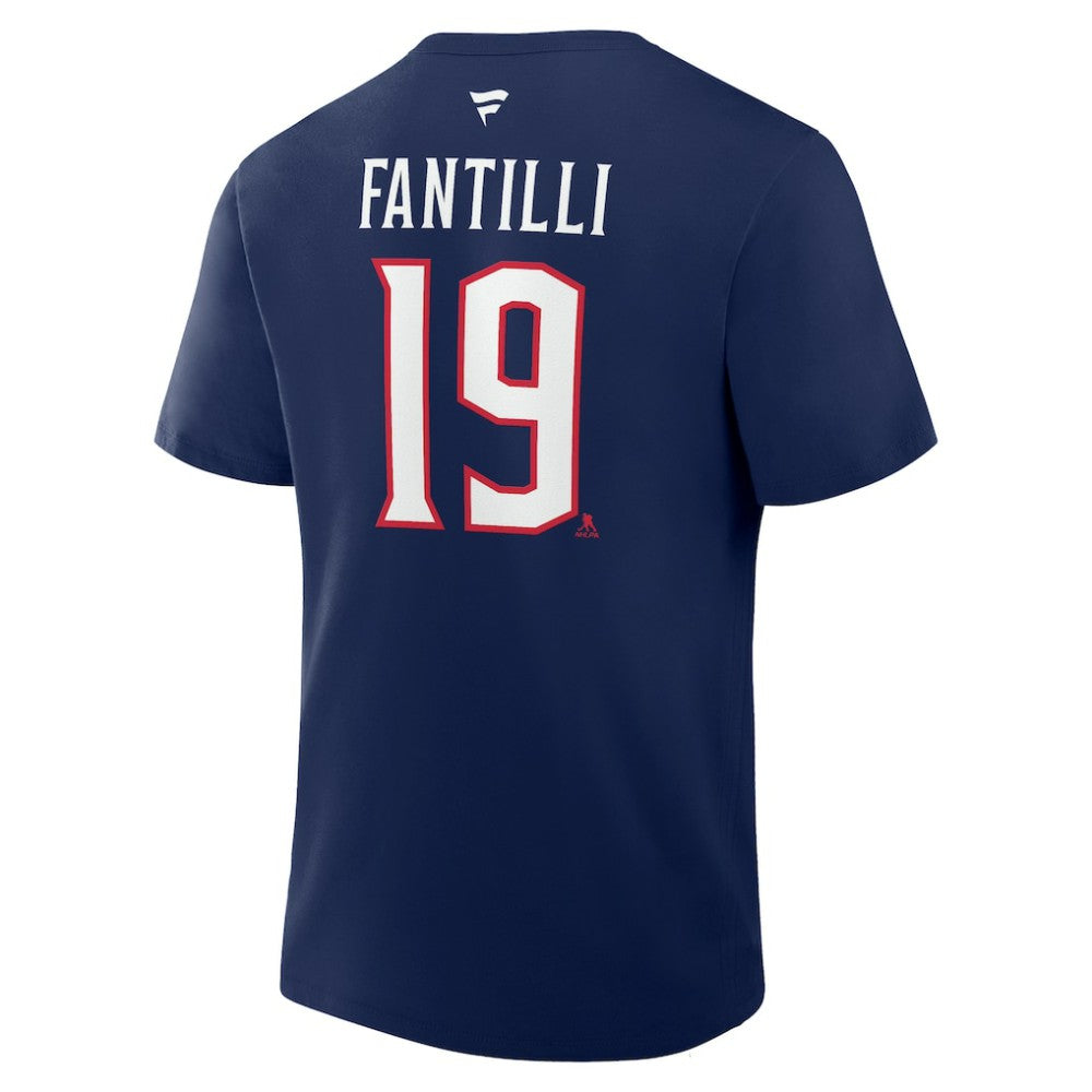 Adam Fantilli Columbus Blue Jackets Fanatics Authentic Stack Name & Number T-Shirt - Navy - NHL