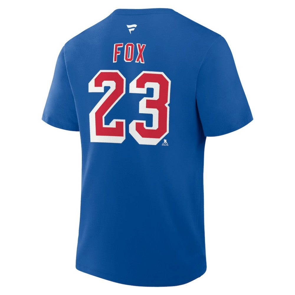 Adam Fox New York Rangers Fanatics Authentic Stack Name & Number T-Shirt - Blue - NHL