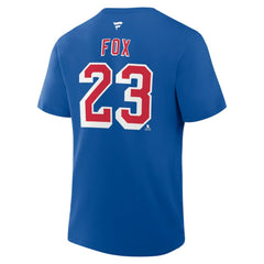 Adam Fox New York Rangers Fanatics Authentic Stack Name & Number T-Shirt - Blue - NHL