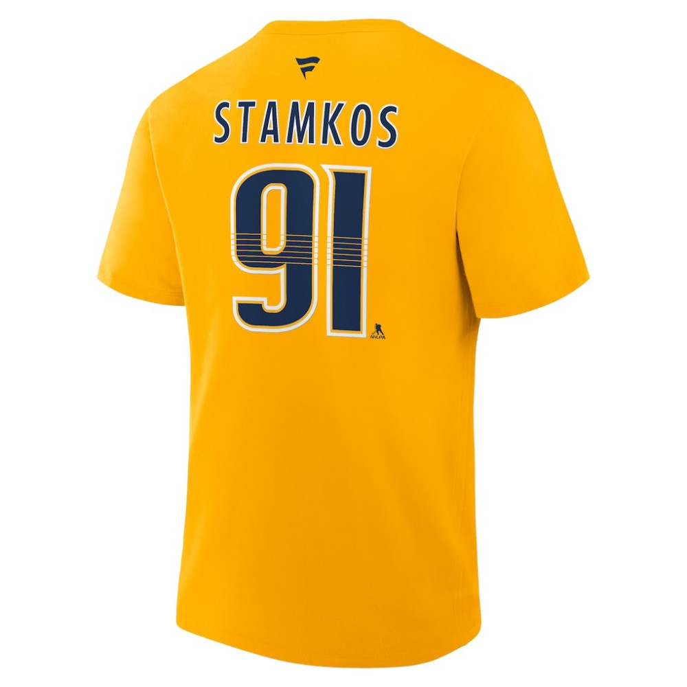 Steven Stamkos Nashville Predators Fanatics Authentic Stack Name & Number T-Shirt - Gold - NHL