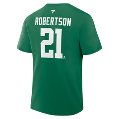 Jason Robertson Dallas Stars Fanatics Authentic Stack Name & Number T-Shirt - Kelly Green - NHL
