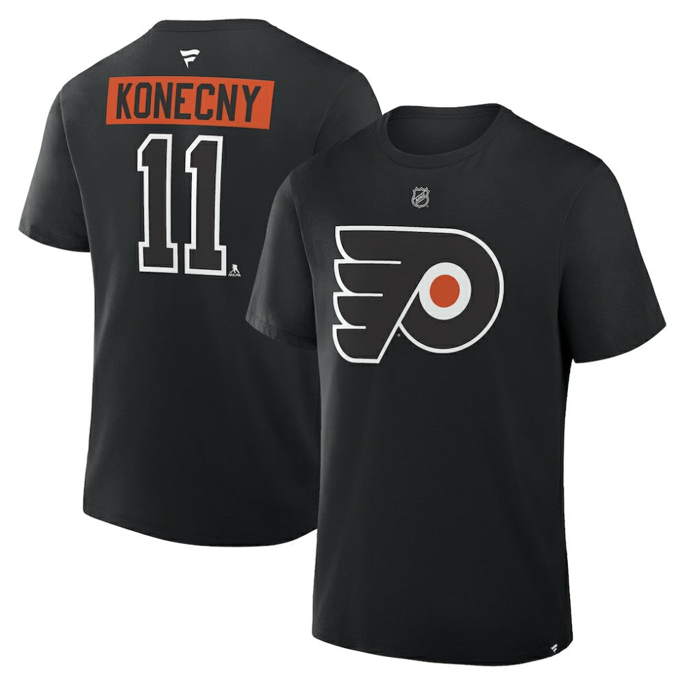 Travis Konecny Philadelphia Flyers Fanatics Authentic Stack Name & Number T-Shirt - Black - NHL