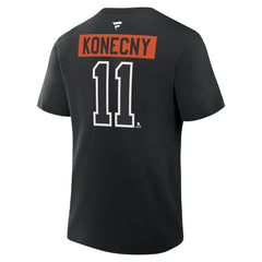 Travis Konecny Philadelphia Flyers Fanatics Authentic Stack Name & Number T-Shirt - Black - NHL