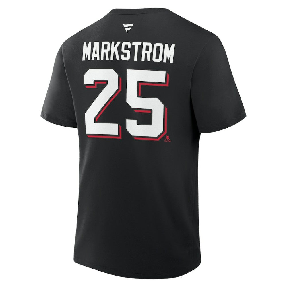 Jacob Markstrom New Jersey Devils Fanatics Authentic Stack Name & Number T-Shirt - Black - NHL