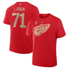 Dylan Larkin Detroit Red Wings Fanatics Authentic Stack Name & Number T-Shirt - Red - NHL