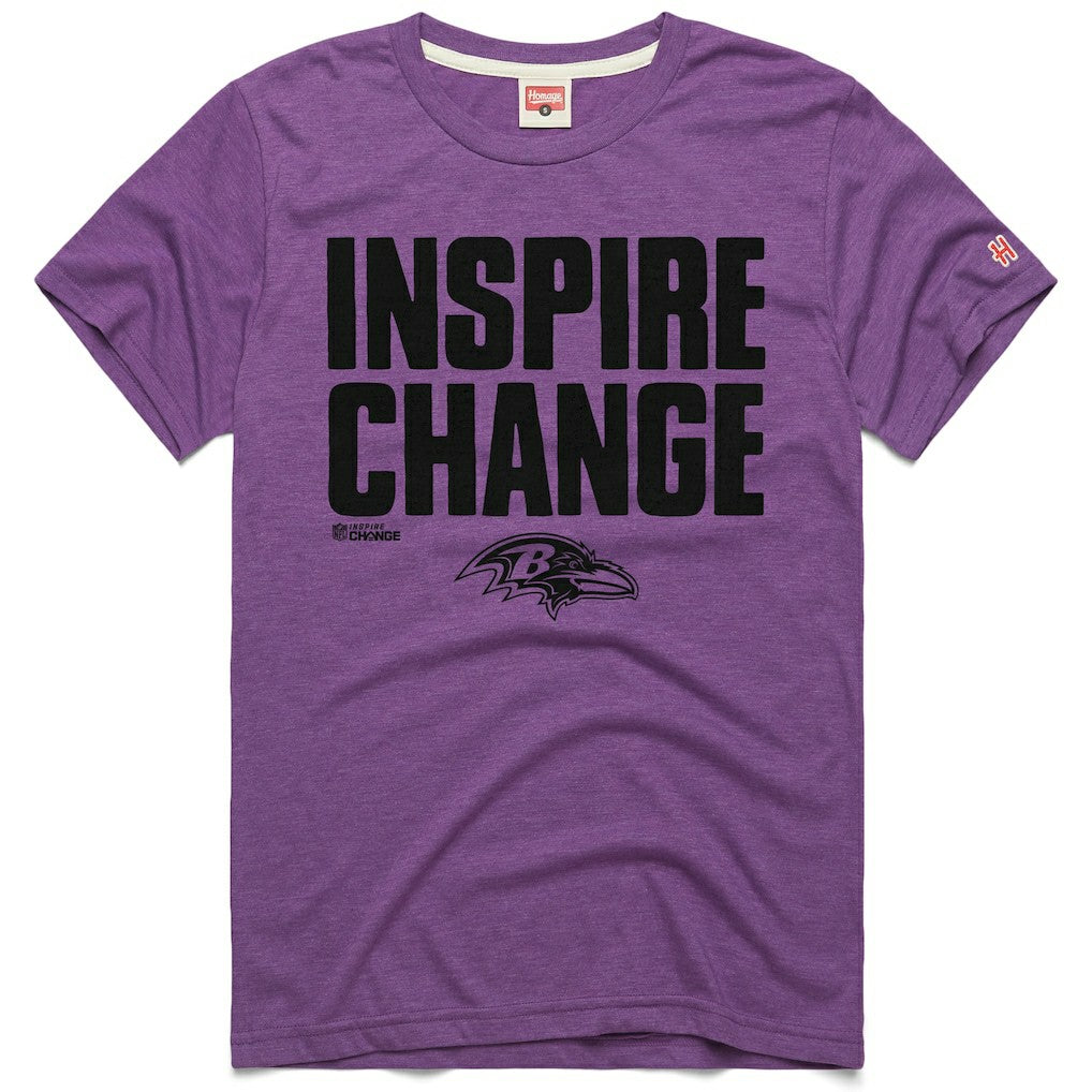 Baltimore Ravens Homage Unisex 2024 Inspire Change Tri-Blend T-Shirt Purple | NFL