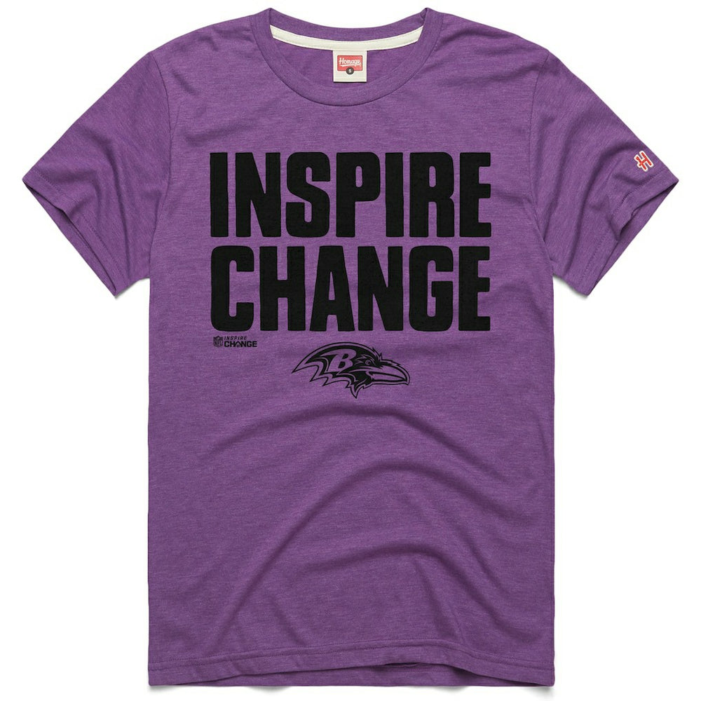 Baltimore Ravens Homage Unisex 2024 Inspire Change Tri-Blend T-Shirt Purple | NFL