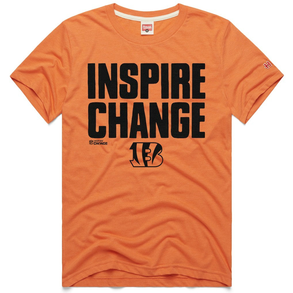 Cincinnati Bengals Homage Unisex 2024 Inspire Change Tri-Blend T-Shirt Orange | NFL