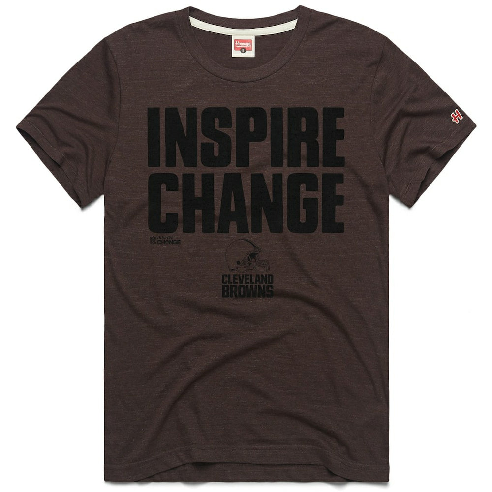 Cleveland Browns Homage Unisex 2024 Inspire Change Tri-Blend T-Shirt Brown | NFL