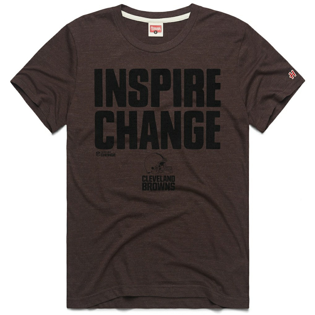Cleveland Browns Homage Unisex 2024 Inspire Change Tri-Blend T-Shirt Brown | NFL