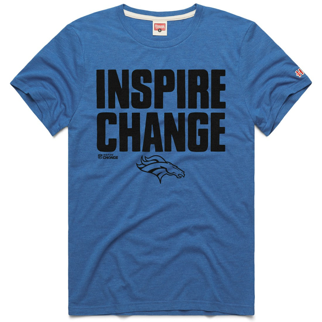 Denver Broncos Homage Unisex 2024 Inspire Change Tri-Blend T-Shirt Blue | NFL