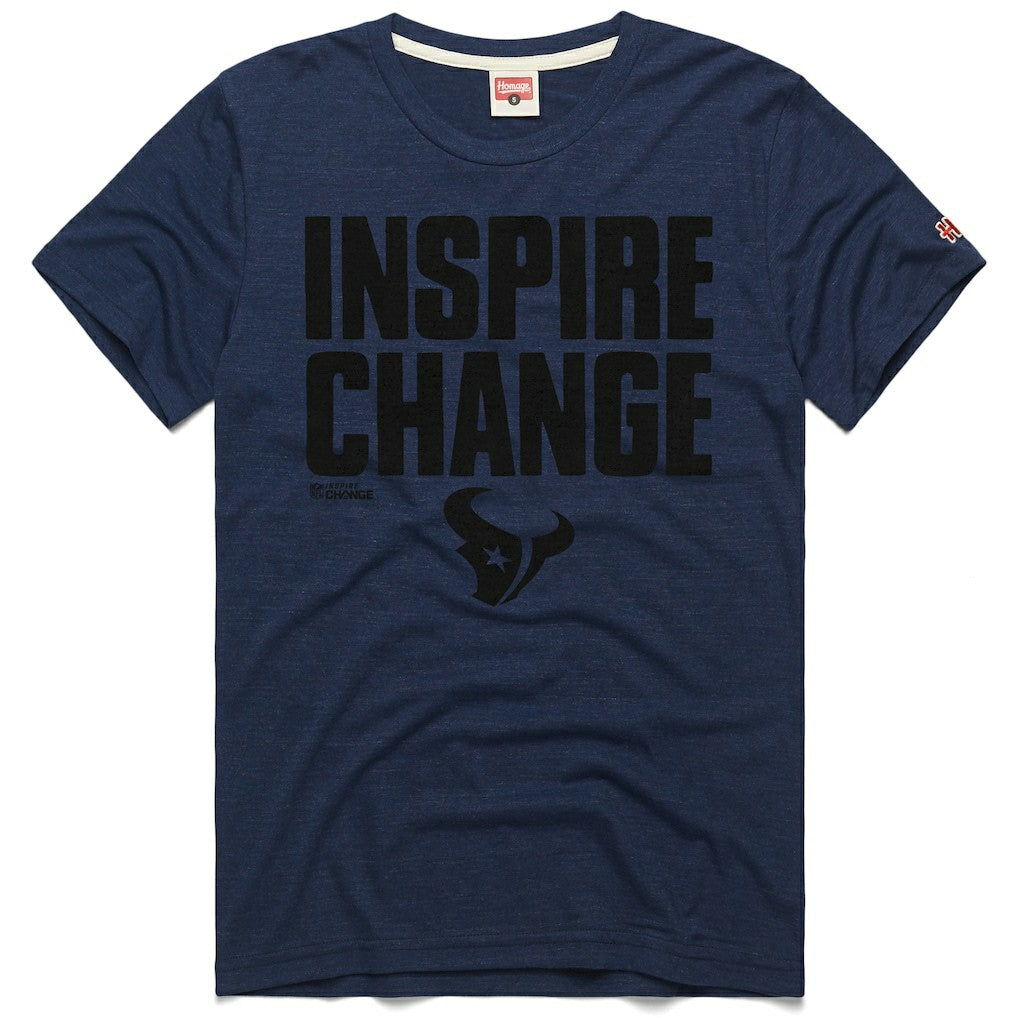 Houston Texans Homage Unisex 2024 Inspire Change Tri-Blend T-Shirt Navy | NFL