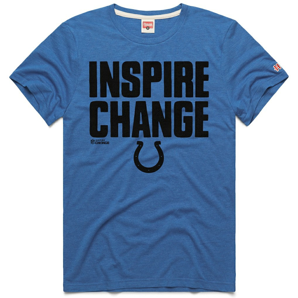 Indianapolis Colts Homage Unisex 2024 Inspire Change Tri-Blend T-Shirt Royal | NFL