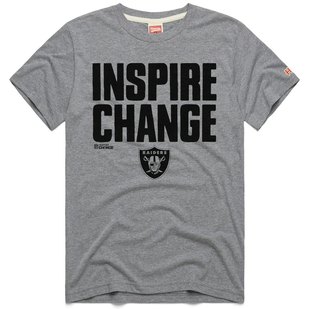 Las Vegas Raiders Homage Unisex 2024 Inspire Change Tri-Blend T-Shirt Gray | NFL