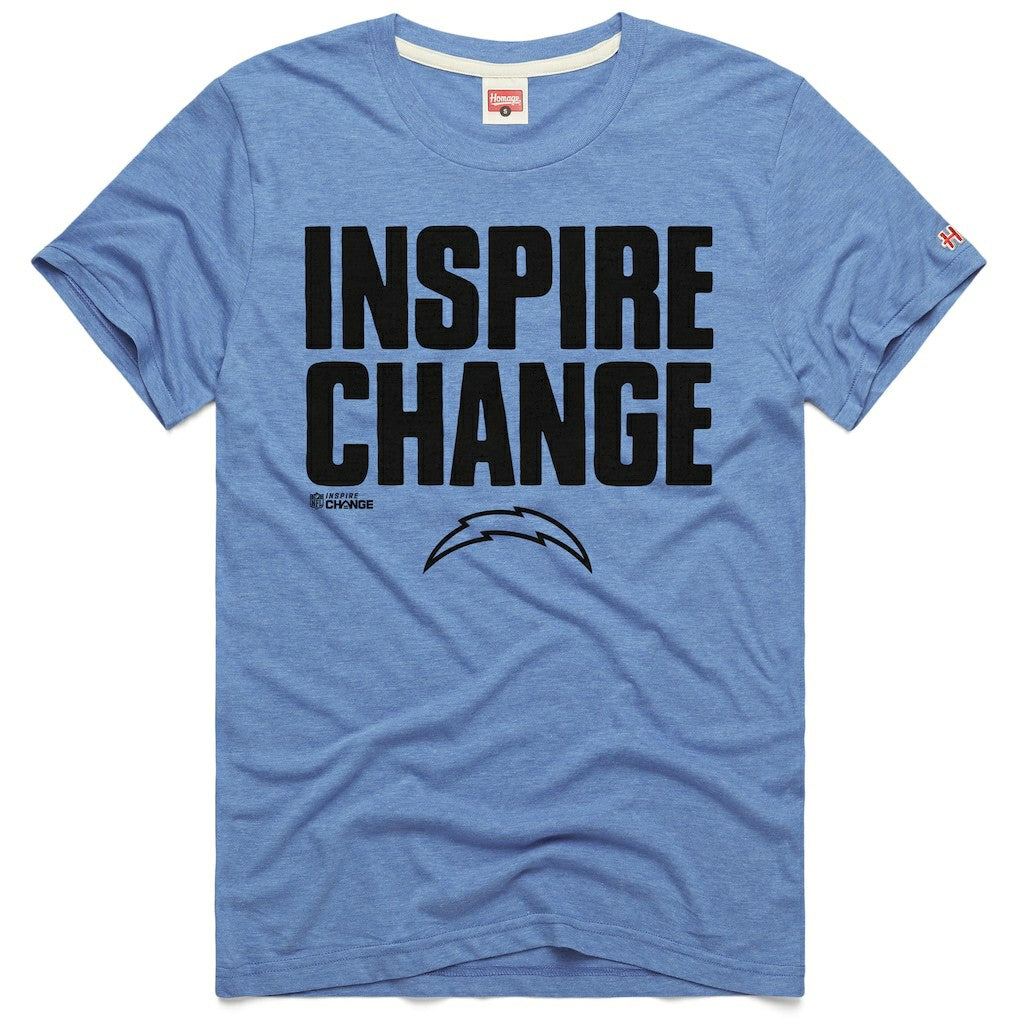 Los Angeles Chargers Homage Unisex 2024 Inspire Change Tri-Blend T-Shirt Light Blue | NFL