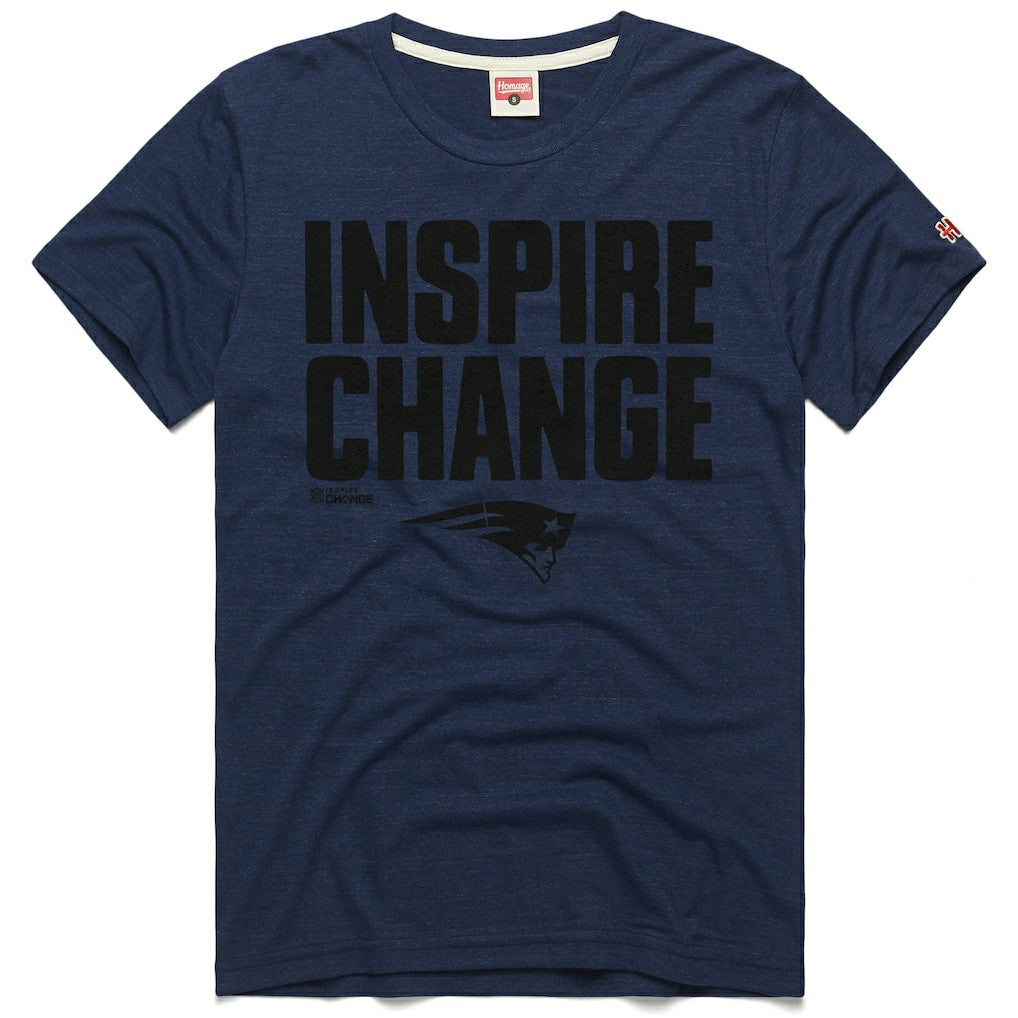 New England Patriots Homage Unisex 2024 Inspire Change Tri-Blend T-Shirt Navy | NFL