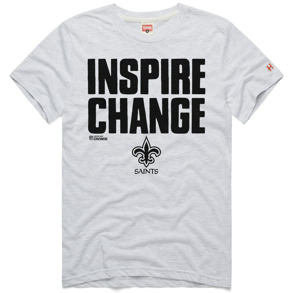 New Orleans Saints Homage Unisex 2024 Inspire Change Tri-Blend T-Shirt Ash | NFL