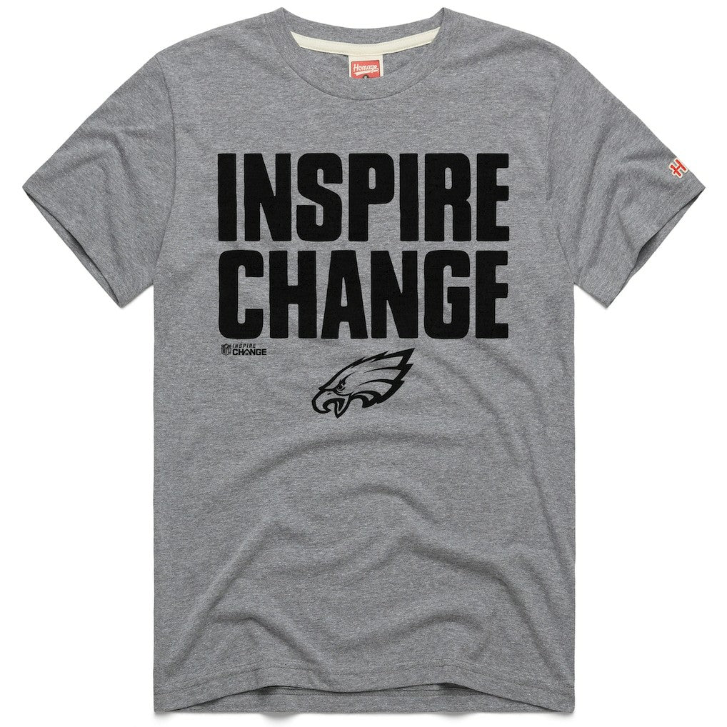 Philadelphia Eagles Homage Unisex 2024 Inspire Change Tri-Blend T-Shirt Gray | NFL