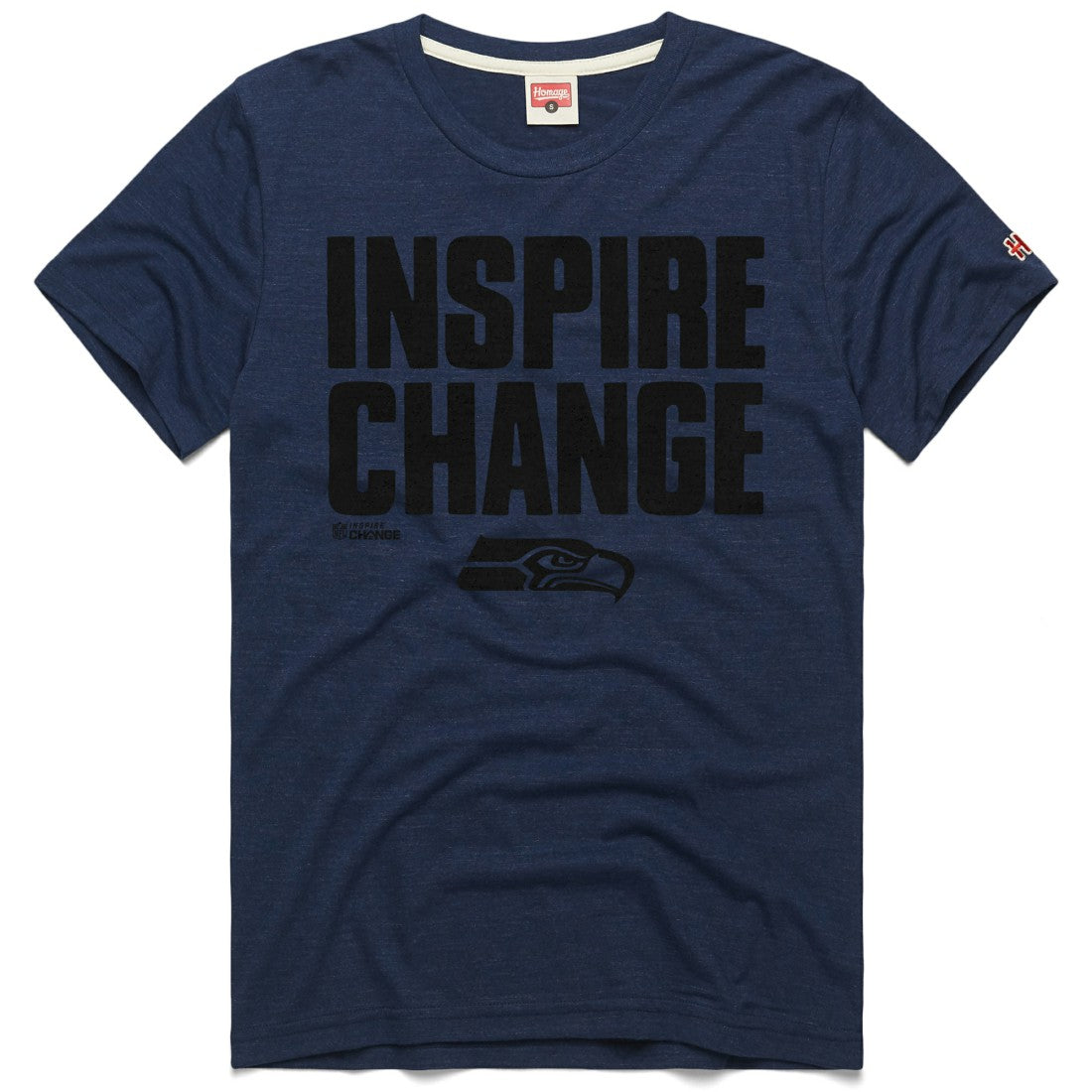 Seattle Seahawks Homage Unisex 2024 Inspire Change Tri-Blend T-Shirt College Navy | NFL