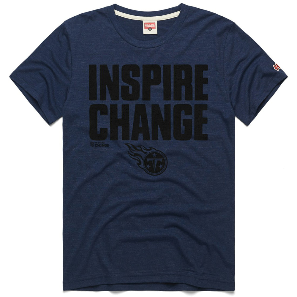 Tennessee Titans Homage Unisex 2024 Inspire Change Tri-Blend T-Shirt Navy | NFL