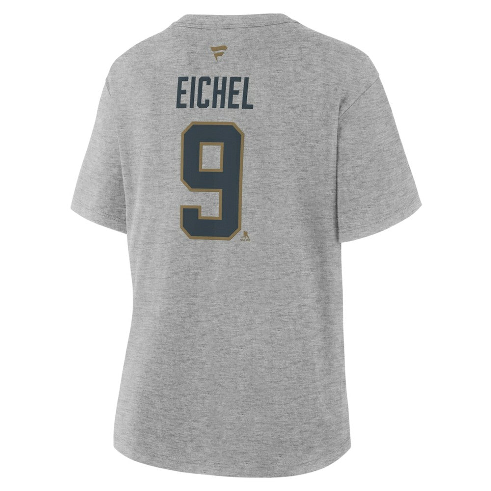 Jack Eichel Vegas Golden Knights Fanatics Women's Authentic Stack Name & Number T-Shirt - Heather Gray - NHL