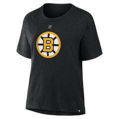 Jeremy Swayman Boston Bruins Fanatics Women's Authentic Stack Name & Number T-Shirt - Black - NHL