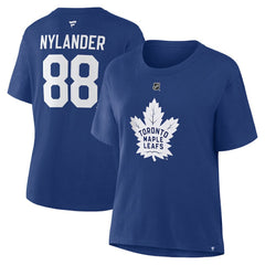 William Nylander Toronto Maple Leafs Fanatics Women's Authentic Stack Name & Number T-Shirt - Blue - NHL