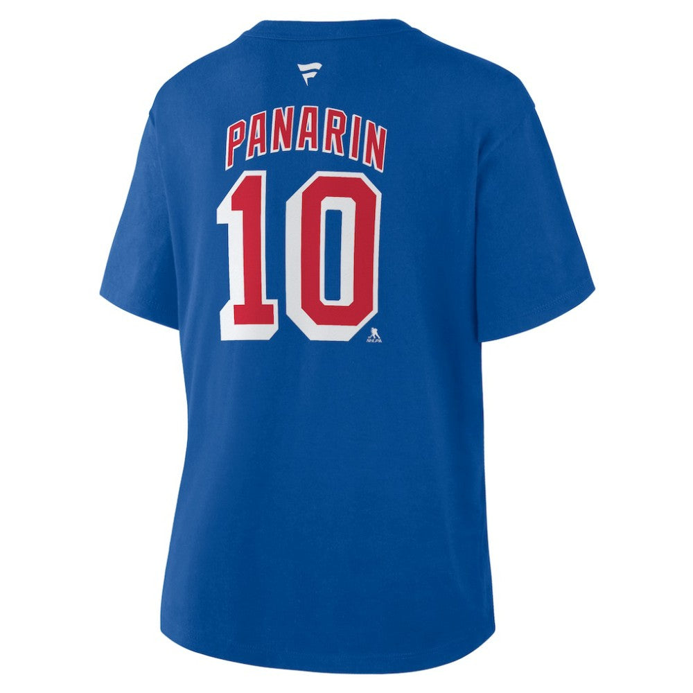 Artemi Panarin New York Rangers Fanatics Women's Authentic Stack Name & Number T-Shirt - Blue - NHL