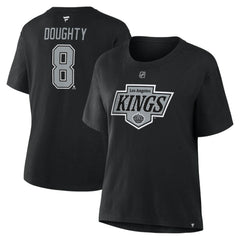 Drew Doughty Los Angeles Kings Fanatics Women's Authentic Stack Name & Number T-Shirt - Black - NHL