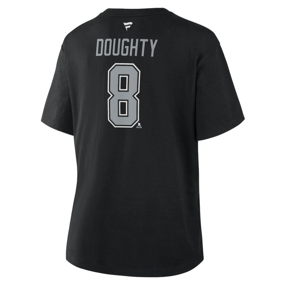 Drew Doughty Los Angeles Kings Fanatics Women's Authentic Stack Name & Number T-Shirt - Black - NHL